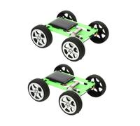Yardwe 2Pcs Solar Powered Car Model Kit for DIY Science Experiment Set Cars for Engineering Assembly Green Design