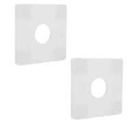 Yardwe 2pcs Square Escutcheon Plate Pipe Hole Protector Abs Wall Hole Cover Plate 22mm White for Water Pipe, Shower Flange, Kitchen and Living Space Dust Blocker