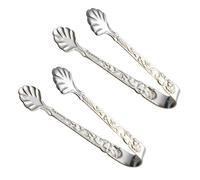 Yardwe 2Pcs Stainless Steel Relief Rose Ice Cube Tongs Small Silver Sugar Cube Tongs Mini Candy Tongs for Tea Party Coffee Bar