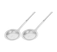 Yardwe 2pcs Stainless Steel Skimmer Spoon with Fine Mesh Filter for Oil and Grease Separation, Versatile Kitchen Strainer with Foam Skimming Function, for Hot Pot and Frying, Silver