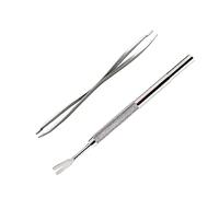 Yardwe 2pcs Stainless Steel Tool Set for Pets Tweezers, Sturdy Kit for Dogs and Cats, Portable Accessories for Home Use