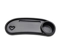 Yardwe 2pcs Stroller Tray with Cup Holder Removable Plastic Snack Tray for Prams and Pushchairs Easy to Install Black
