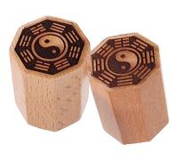 Yardwe 2pcs Tai Chi Bagua Seal Taoist Stamp Delicate Taoist Seals Stamper Desk Taoist Seal Tabletop Decor Artwork Stamper Home Accessory Wood Stamper The Present Wooden Lucky Manual