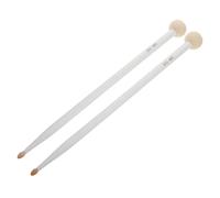 Yardwe 2pcs Timpani Mallets Hard Maple Wood Handle Felt Head Bass Mallet Sticks for Drum Performance Percussion Practice Musical Instrument Sticks