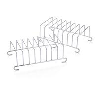 Yardwe 2pcs Toast Bread Rack Holder 8 Slice Holes Stainless Steel Tool Cooling Grid Bread Rack Rectangle Air Fryer Accessories Organizer