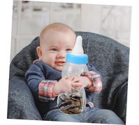 Yardwe 2pcs Transparent Blue Milk Bottle Piggy Bank for Boys Medium Saving Pot Money Box Cute Desktop Ornament for Room Decoration and Birthday Gift Encourages Savings and Coin Storage