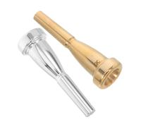 Yardwe 2pcs Trumpet Mouthpiece Replacement Kit Metal Cornet Accessory for Beginners Gold Silver Dual Color Design Effortless Playability Compatible with Various Trumpet Models