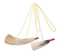 Yardwe 2pcs Viking Horns Made from Ox Horn Easy to Play and Versatile Decor Prop for Halloween Carnival and Pirate Cosplay