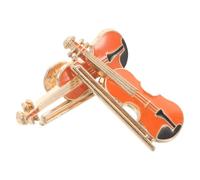 Yardwe 2pcs Violin Enamel Lapel Pin Safe Clasp, Refined Alloy Music Badge Brooch for Jacket Lapel or Bags, Multi-functional Accessory Lasting Shine, for Graduation and Teacher