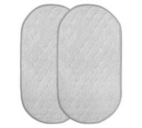 Yardwe 2Pcs Waterproof Changing Pad Liners, Reusable Grey Oval Nappy Change Mat for Travel and Bed Wetting, Portable Foldable Waterproof Bed Pads