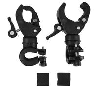 Yardwe 2pcs Wheelchair Crutch Holder with Rotation for Mobility Scooter and Walking Stick Plastic Metal Cane Storage Brackets Compatible with Elderly Walkers and Wheelchair Accessories