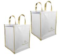 Yardwe 2pcs White Foldable Insulated Cake Bag Large Capacity Non Woven