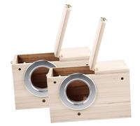 Yardwe 2pcs Wooden Bird House for Parakeets Colorful Outdoor Nesting Box Random Opening Directions Sturdy Garden Decoration and Home Ornament for Wild Birds