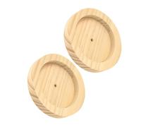 Yardwe 2pcs Wooden Food Dish for Hamster Multi-function Pet Bowl in Khaki Holds Food and Water for Hamster Feeding and Small Animal Use