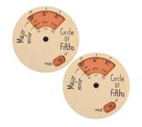 Yardwe 2pcs Wooden Melody Tool Circle Wooden Wheel Chord Wheel for Guitar Ukulele Piano