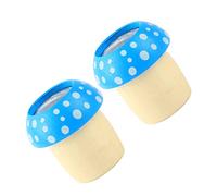 Yardwe 2PCS Wooden Mushroom Kaleidoscope Smooth Polished Educational Prop for Science Experiment Interactive Play and Imagination Development Blue