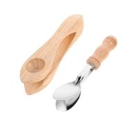 Yardwe 2pcs Wooden Percussion Spoons Folk Music Instrument for Handmade Traditional Rhythm Spoons with Wooden Handle and Metal Body Portable Party Musical for S Creative Play