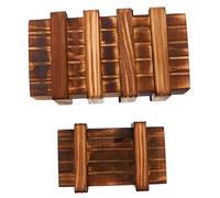 Yardwe 2Pcs Wooden Puzzle Boxes Educational with Drawer for Card Holder Card Case for Adults Enhances Thinking Skills