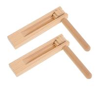 Yardwe 2pcs Wooden Ratchet Noise Makers Educational Castanet Musical Instruments for for Birthdays and Holidays Smooth Finish for Develops Musical Talent and Rhythm
