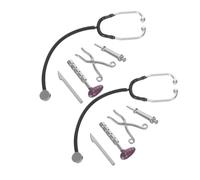 Yardwe 2sets Mini Dollhouse Doctor Accessories Realistic Stethoscope Medical Tools for Educational Dollhouse Hospital Kit with Detailed Miniature Instruments for Imaginative Play