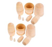 Yardwe 2Sets Unpainted Wooden Matryoshka Dolls DIY Kit Russian Nesting Dolls for Cultural Craft for Holiday Birthday Christmas Encourages Creativity and Family Interaction