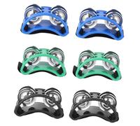 Yardwe 3 Pairs Vibrant Foot Tambourines of Percussion Instruments for Adults for Dance Music Fitness Lightweight Compact Foot Bell