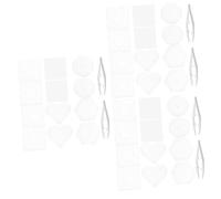 Yardwe 3 Sets DIY Fuse Beads Pegboards with Square Heart Hexagon Round Templates Transparent Boards for Craft Projects Creative Thinking Efficient Bead Placement Kit