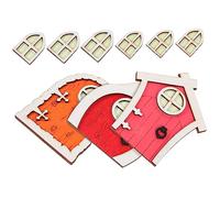Yardwe 3 Sets Miniature Wooden Fairy Doors for Garden Decoration Luminous Tree Dollhouse Ornaments Photography Prop Unique Glow Dark Mini Fairy Door Models for Outdoor and Indoor Scenes