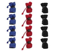 Yardwe 3 Sets of Pet Rain Boots for Dogs with Non-slip Thickened Nylon Cloth and Cotton Material, Easy to Wear Outdoor Dog Rain Shoes with Strap, for Rainy Days Protection