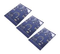 Yardwe 3 Sets Wedding Card Set with Elegant Laser Cut Castle Design, Paper Material, Versatile Usage for Indoor Weddings and Engagements, Includes Protective Envelopes for Safe