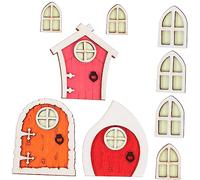 Yardwe 3 Sets Wooden Fairy Doors Luminous Mini Doll House Decor for Garden Tree Decorations Wear Resistant Ornaments for Outdoor and Indoor Scenes Tooth Fairy Door Adornments