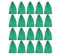 Yardwe 30pcs 55lb Green Woven Mesh Produce Bag with Drawstring for Onions | Plastic Textured Netting, Reduced Slip and Loss, Harvest or Shelf Storage, round Crops