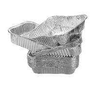 Yardwe 30pcs Disposable Baking Pan Aluminum Foil Square Lightweight Strong Silver Liners for Storing Food and Steaming