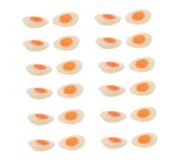 Yardwe 30PCS Miniature Boiled Egg Halves Realistic Dollhouse Food for Educational Pretend Play Kitchen Accessories DIY Craft Decoration