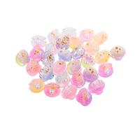 Yardwe 30pcs Resin Glow-in-the-dark Sea Shell Charms for Diy Crafting, Flatback Ocean Theme Beads with 6 Colors, Suitable for Jewelry Making, Scrapbooking and Accessories Decoration