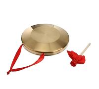 Yardwe 32cm Copper-plated Chinese Hand Gong Hammer, Traditional Red Opera Percussion Instrument for Orchestra and Cultural Performance