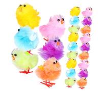 Yardwe 36 Pcs Colorful Chicks Fluffy Miniature Chick for Easter Decorations Party Favors Adorable