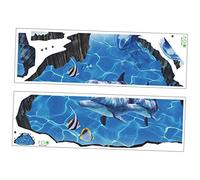 Yardwe 3D the Sea Whale Wall Sticker for Nursery and Living Room, PVC Decorative Floor Decals Leaving No Sticky Residue, Cartoon Style Ocean World Wall Décor for Children