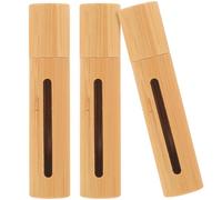 Yardwe 3pcs 10ml Bamboo Roller Bottle Empty Refillable Container for Travel