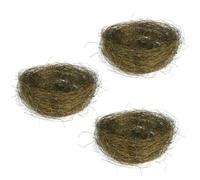 Yardwe 3Pcs Artificial Easter Bird Nests Colorful Mini Handmade Thread Egg Holders for Candy and Decorations Festival Home Party Use Random Color