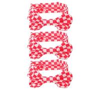 Yardwe 3pcs Baby Headbands Elastic Red White Checkered Bow Headbands for 6-12 Months Newborn Hair Accessories for Infants Birthdays Daily Wear