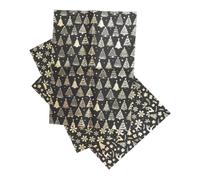 Yardwe 3pcs Black Gold Christmas Wrapping Paper Foil Gold Xmas Tree Design Retro Wrapping Paper Black Snowflake Snowflake Christmas Tree