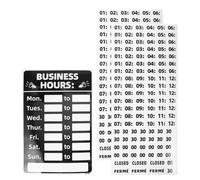 Yardwe 3pcs Business Hours Signs Restaurant Door Sign for Business Pvc Material Erasable Elegant Layout for Nail Salons and Beauty Salon