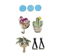 Yardwe 3pcs Car Air Vent Clips Aromatherapy Set with Flamingo Cactus Palm Tree Designs for Car Air Conditioning Outlet for Women
