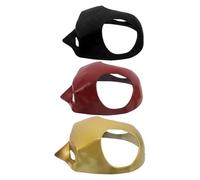 Yardwe 3Pcs Cat Masks for Small Pets Festive Pet Carnival Costume Accessory Black, Red, Gold Decorative Cat Face Masks for Halloween Party and Festival Events