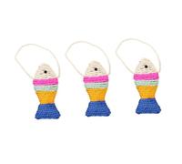 Yardwe 3PCS Cat Sisal Fish Shape Scratching Plaything for Cats Durable Fun Pet Grinding Claw Random Colors for Keeping Engaged Random Color