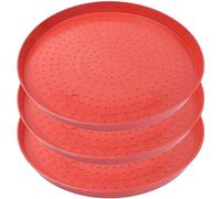 Yardwe 3pcs chicken starter plate food tray food containers plastic tray poultry feeder chicken fodder poultry food bowl fodder plate home chicken feeding plate poultry feeding pads quail