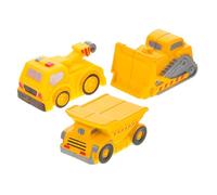 Yardwe 3Pcs Construction Vehicle Set Dump Truck Cement Mixer Excavator for Boys and Realistic Pretend Play Cars for Motor Skills Development