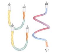 Yardwe 3pcs Cotton Rope Perch Stand for Parrots Bird Hanging Swing Charming Colors Bird Cage Accessory Climbing Swing