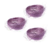 Yardwe 3Pcs Easter Mini Colored Thread Bird Nests Violet Artificial Egg Nest Decoration for Candies Lightweight Festival Accessory for Easter and Birthday Colorful Padding for Event Decor